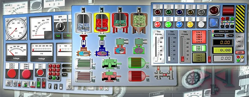 different screens of scada objects