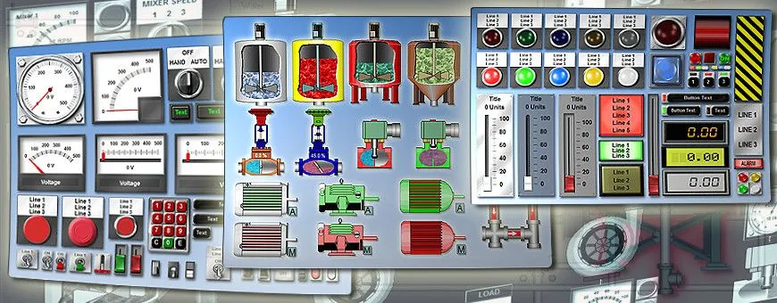 Various screens of SCADA objects