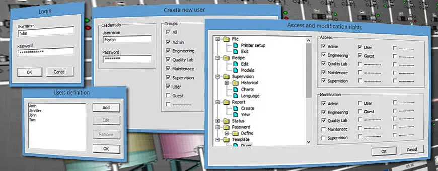 Gerenciamento de usuários do software Winlog scada