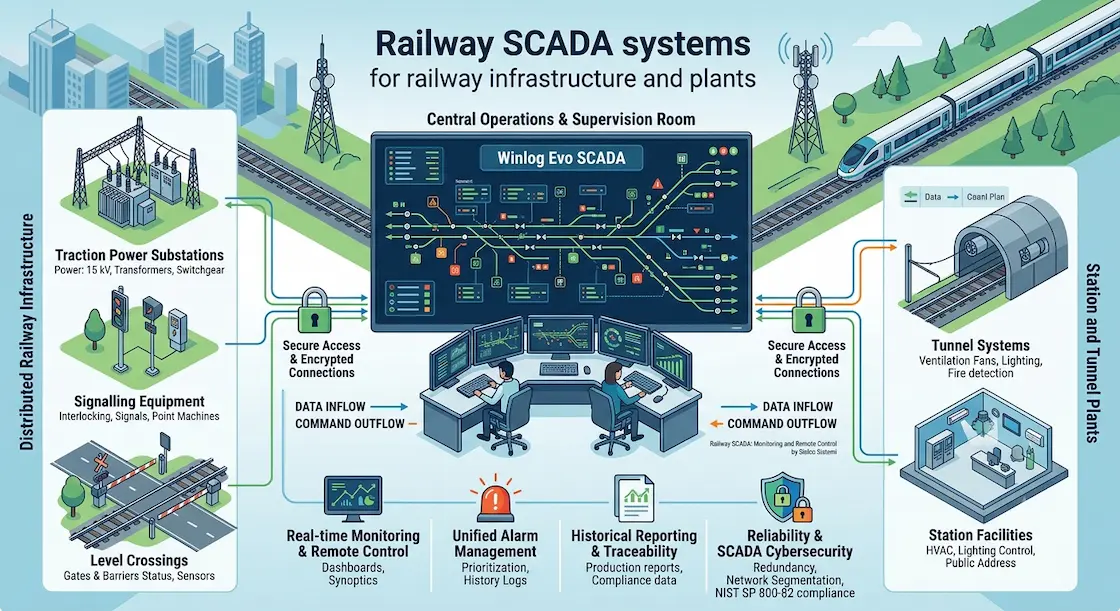 Railway SCADA systems for railway infrastructure and plants