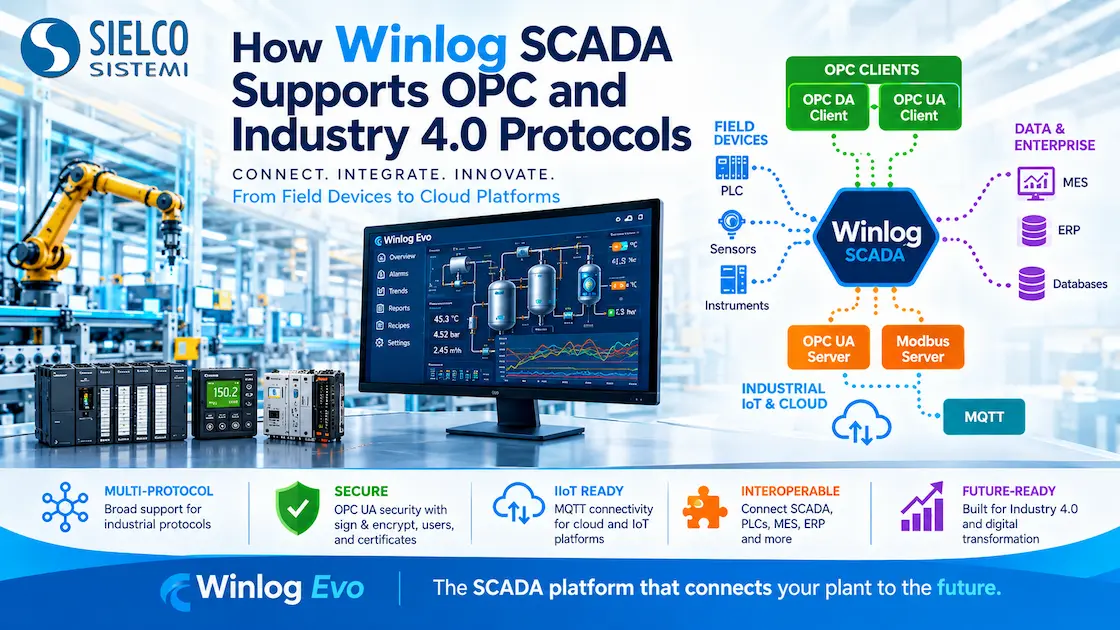 Winlog SCADA e OPC UA: comunicazione industriale per l’Industria 4.0