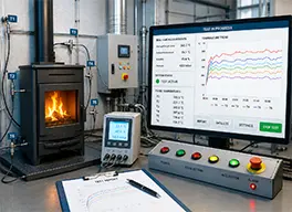 SCADA for comparative testing of wood stoves: thermal mapping and environmental monitoring