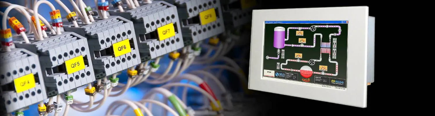 Panel PC with a SCADA application connected to a PLC