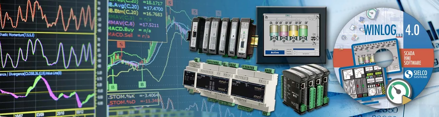 Different modbus I/O modules connected to the scada system to create complex charts